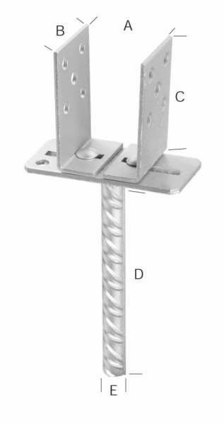 Pfostenträger verstellbartzn 71-131 Germany