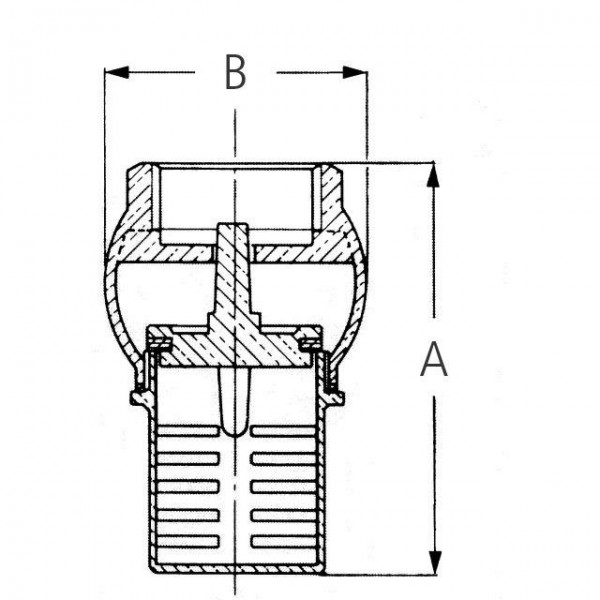 GEKA Fußventil-Saugkorb MS, IG G1.1/4",SB