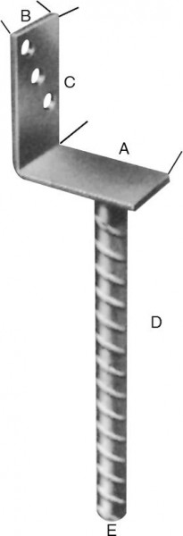 Pfostenträger tzn L-Form 75 CE