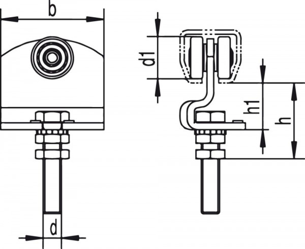 HELM 390 Rollapparat M12x60,höhenverstellbar