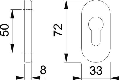 PT-Innenrosette E55S PZ,8mm,oval,F69